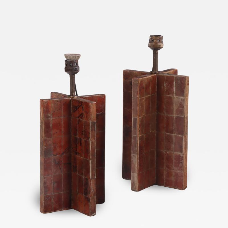 Jean Michel Frank A Pair of Mica Covered Table Lamps in the manner of Jean Michel Frank 