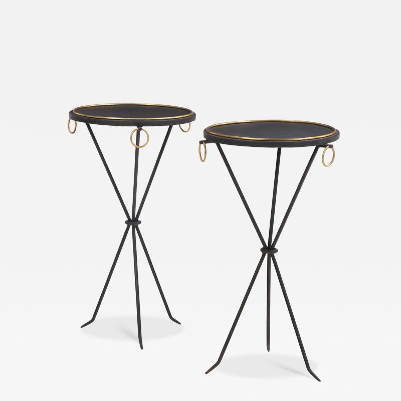 Jean Michel Frank A Pair of iron bronze drinks tables in the manner of Jean Michel Frank 