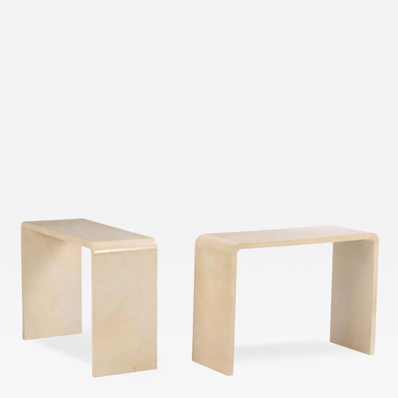 Jean Michel Frank A pair parchment console tables int he manner of Jean Michel Frank 