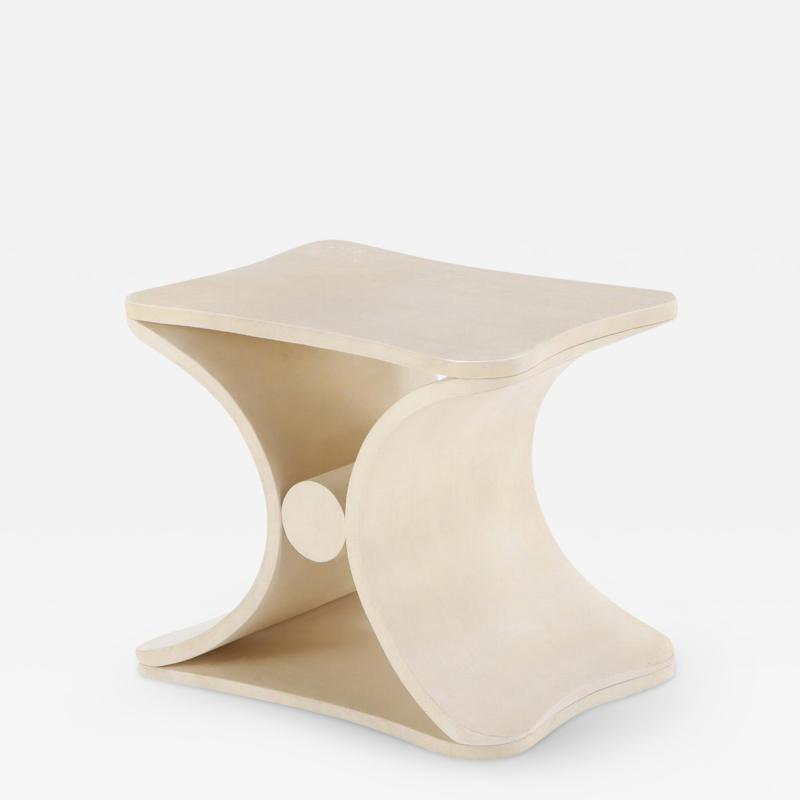 Jean Michel Frank A parchment covered stool or end table in the manner of Jean Michel Frank 