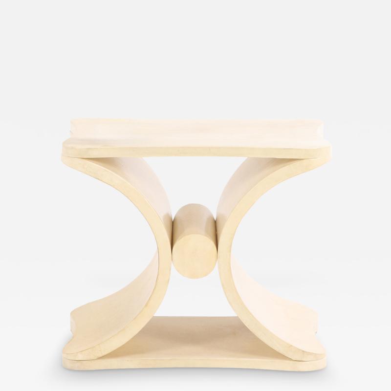 Jean Michel Frank A parchment covered stool or end table in the manner of Jean Michel Frank 