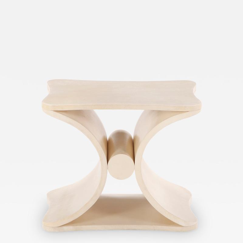 Jean Michel Frank A parchment covered stool or end table in the manner of Jean Michel Frank 