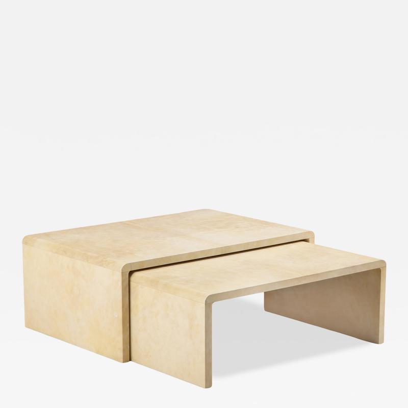 Jean Michel Frank A set of Pergamino Double Coffee Tables in the manner of Jean Michel Frank