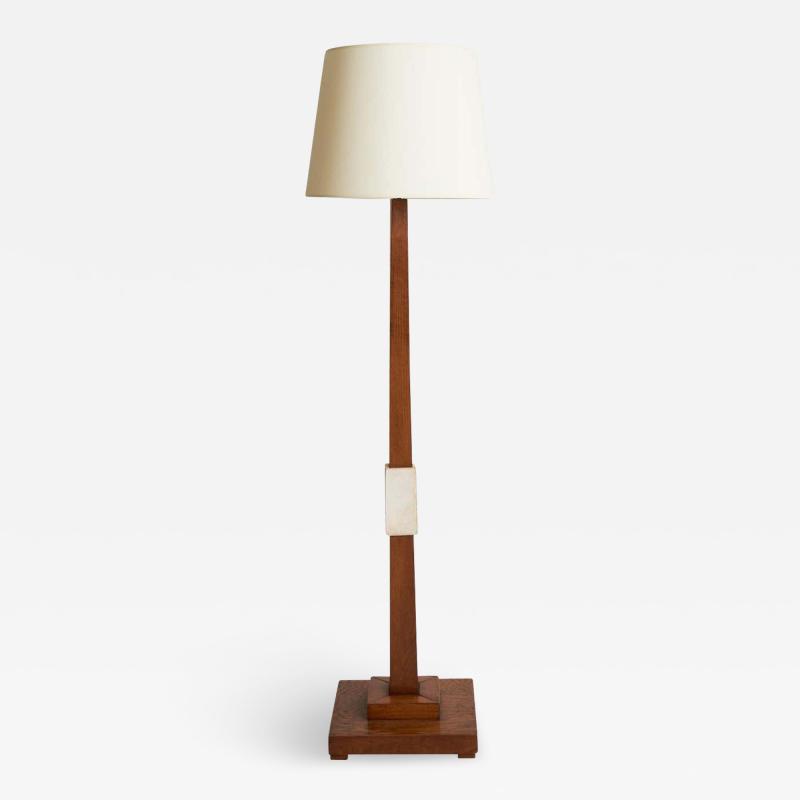 Jean Michel Frank Art Deco Oak and Velum Floor Lamp
