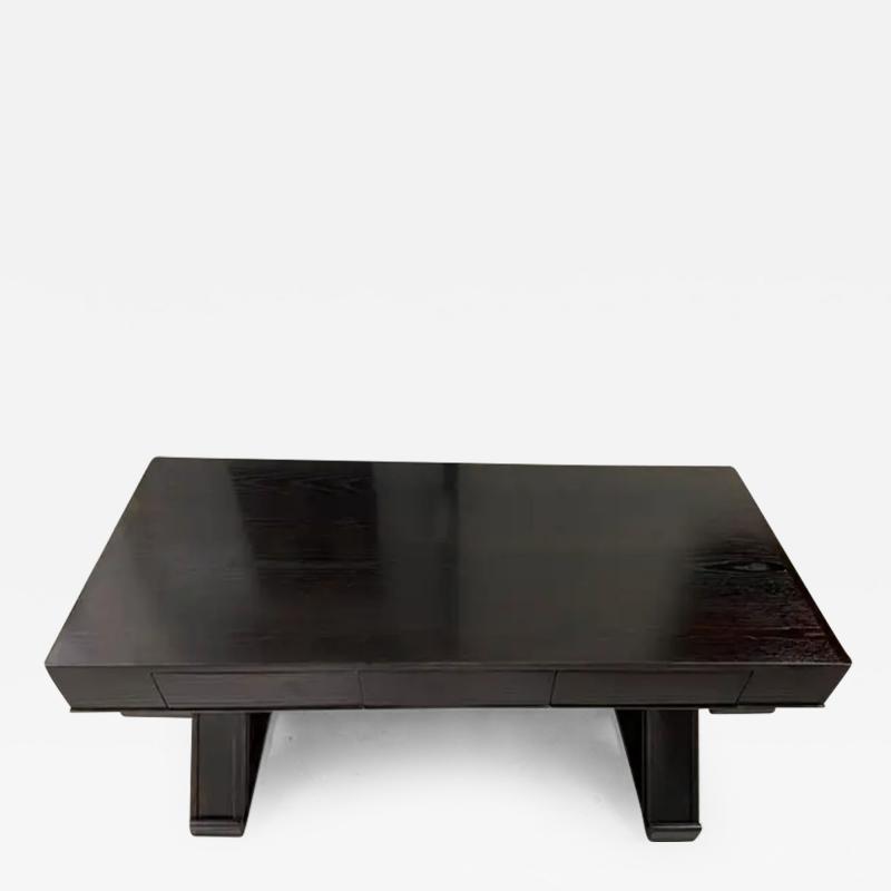 Jean Michel Frank Custom French Modern Neoclassical Carved and Cerused Oak Desk Jean Michel Frank