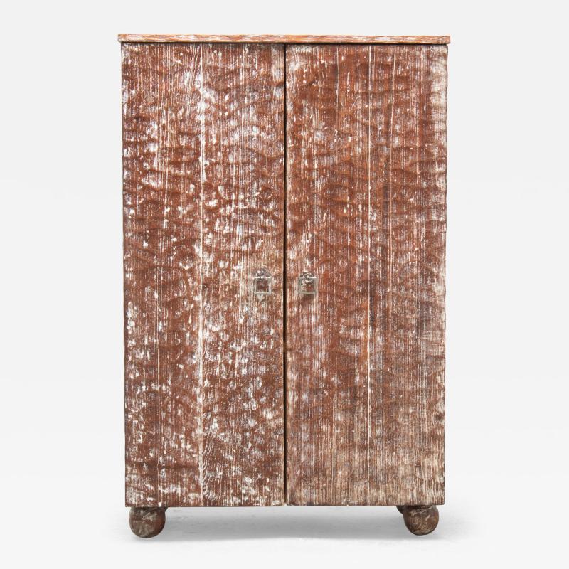 Jean Michel Frank French Gouge Carved Cerused Cabinet