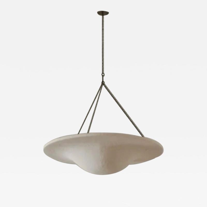 Jean Michel Frank French Mid Century Style Plaster Chandelier Pendant style of Jean Michel Frank