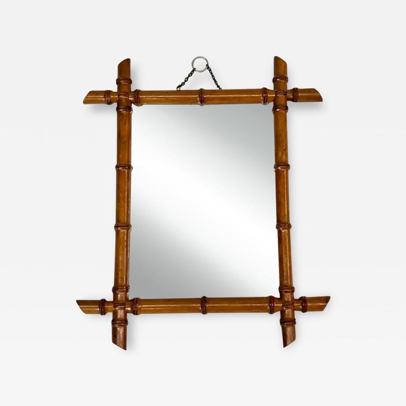 Jean Michel Frank French Mid century Modern Neoclassical Faux Bamboo Wall Mirror style JM Frank