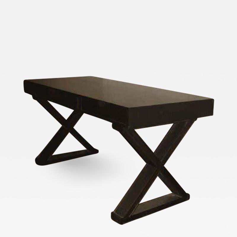 Jean Michel Frank French Modern Neoclassical Style Carved Wood Desk in Style of Jean Michel Frank