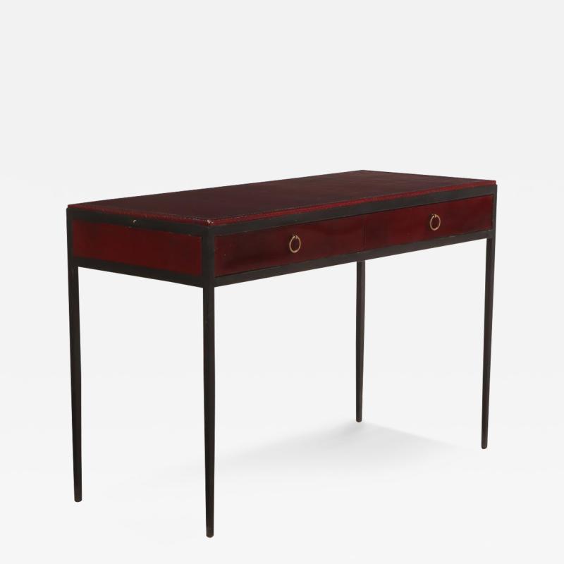 Jean Michel Frank Iron and leather writing desk in the manner of Jean Michel Frank Contemporary 