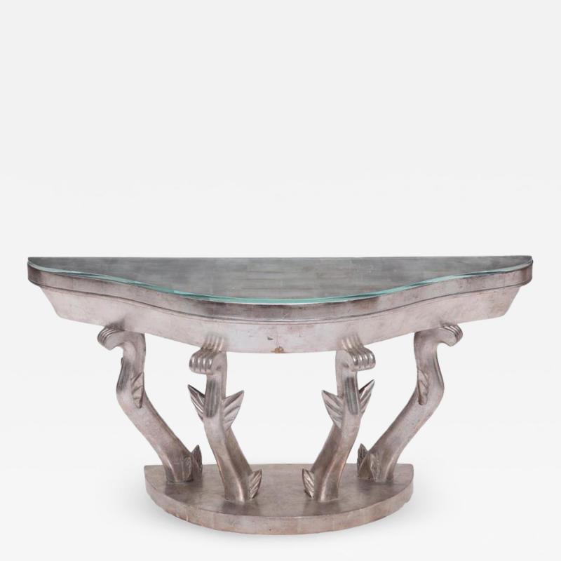 Jean Michel Frank Jean Michel Frank and Alberto Giacometti Art Deco Silver Giltwood Console Table