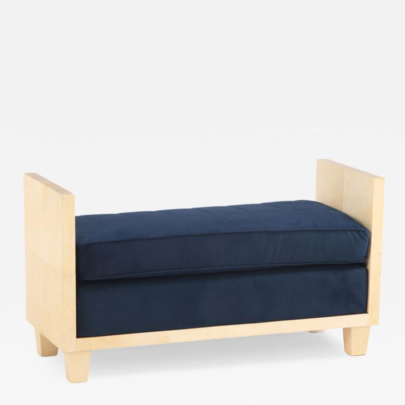 Jean Michel Frank Modernist Style Parchment Upholstered Bench in the manner of Jean Michel Frank
