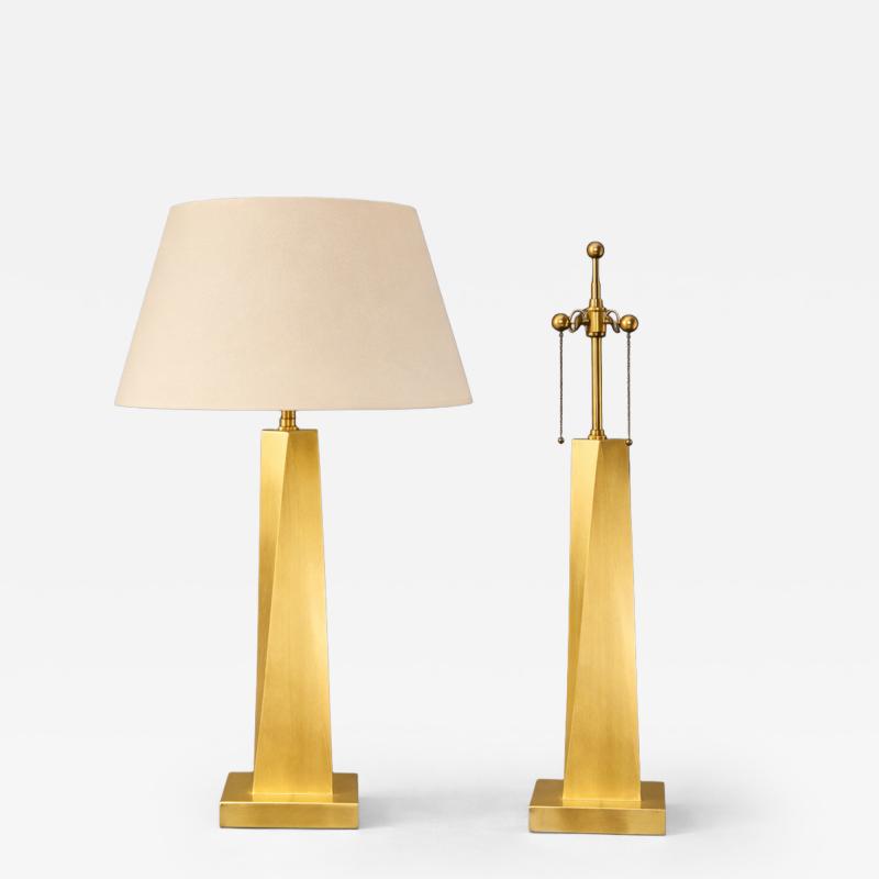Jean Michel Frank Pair of Contemporary Gilt Twist Lamps in Manner of Jean Michel Frank