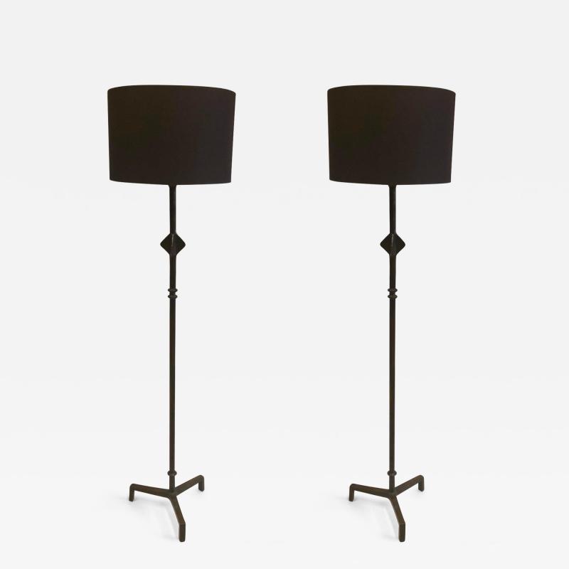 Jean Michel Frank Pair of French Bronze Star Floor Lamps after Giacometti Jean Michel Frank