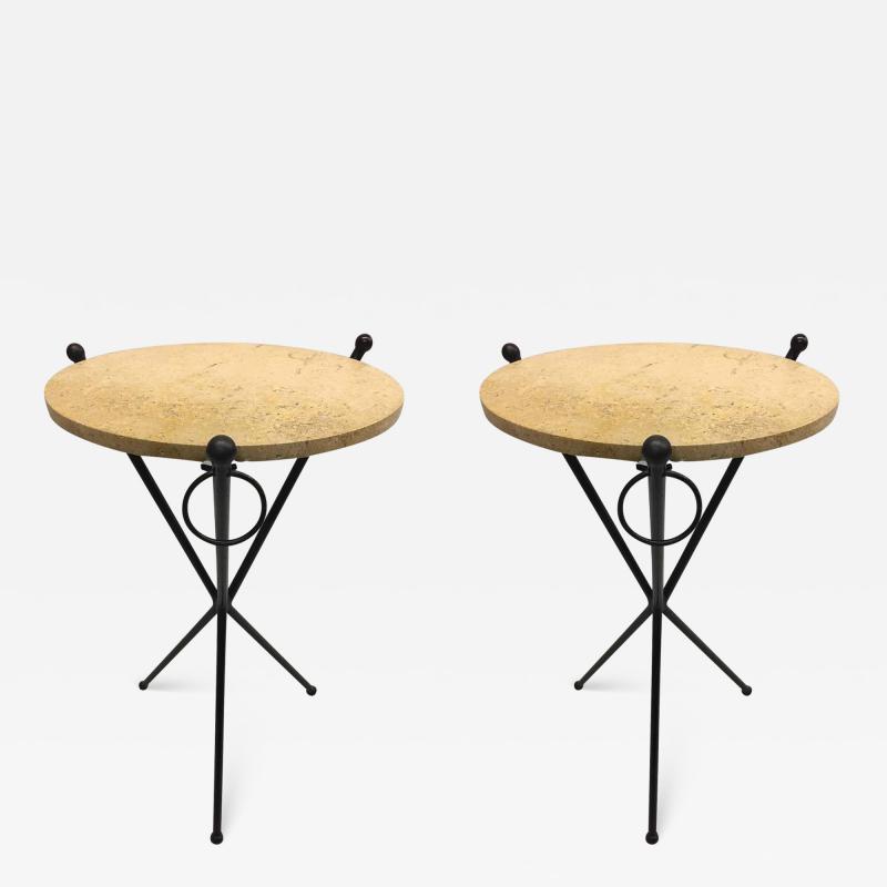 Jean Michel Frank Two French Mid Century Modern Neoclassical Side Tables Style Jean Michel Frank