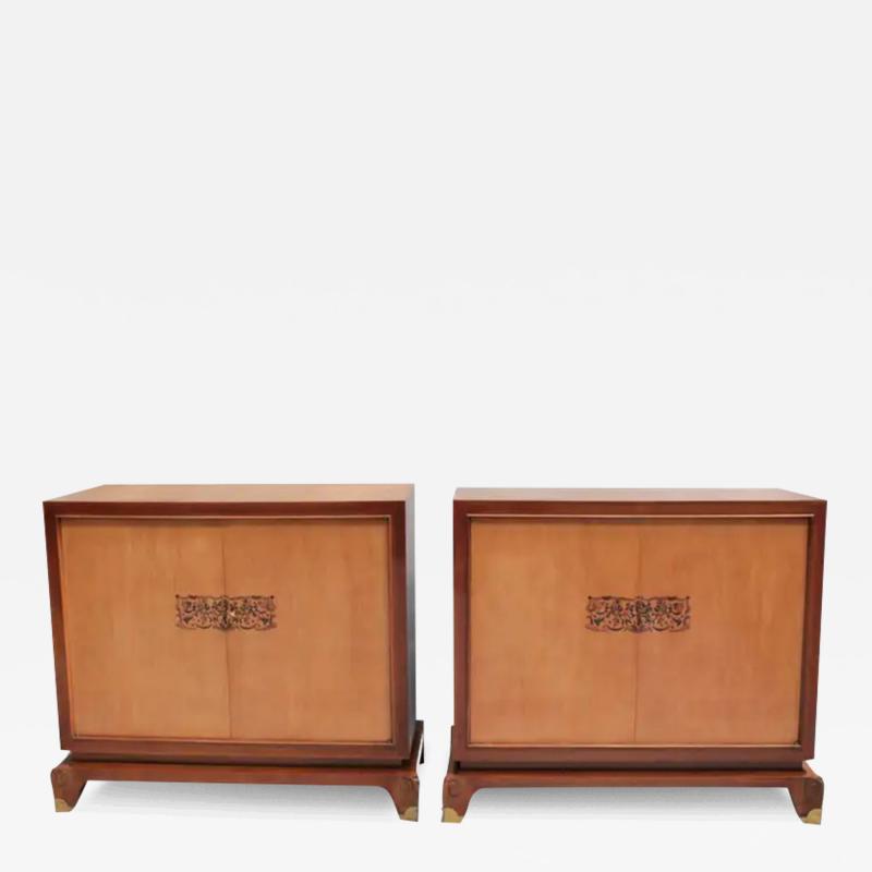 Jean Pascaud A Pair of Fine French Art Deco Rosewood Cabinets Commodes by Jean Pascaud