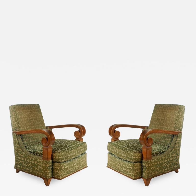 Jean Pascaud Attributed to Jean Pascaud Pair of Club Chairs