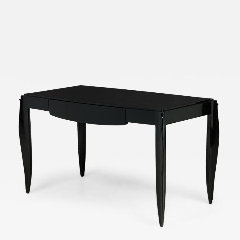 Jean Pascaud Jean Pascaud Art Deco French Black Lacquered Desk