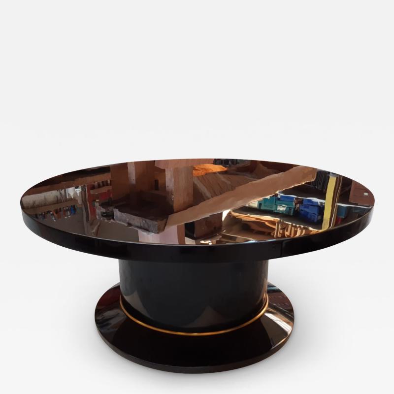 Jean Pascaud Jean pascaud superb chicest large black lacquered round coffee table