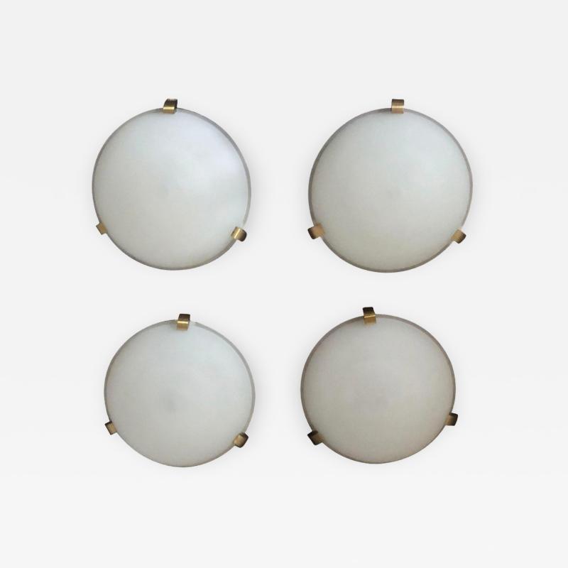 Jean Perzel A SET OF 4 FINE FRENCH ART DECO FLUSH MOUNT WALL SCONCE BY JEAN PERZEL