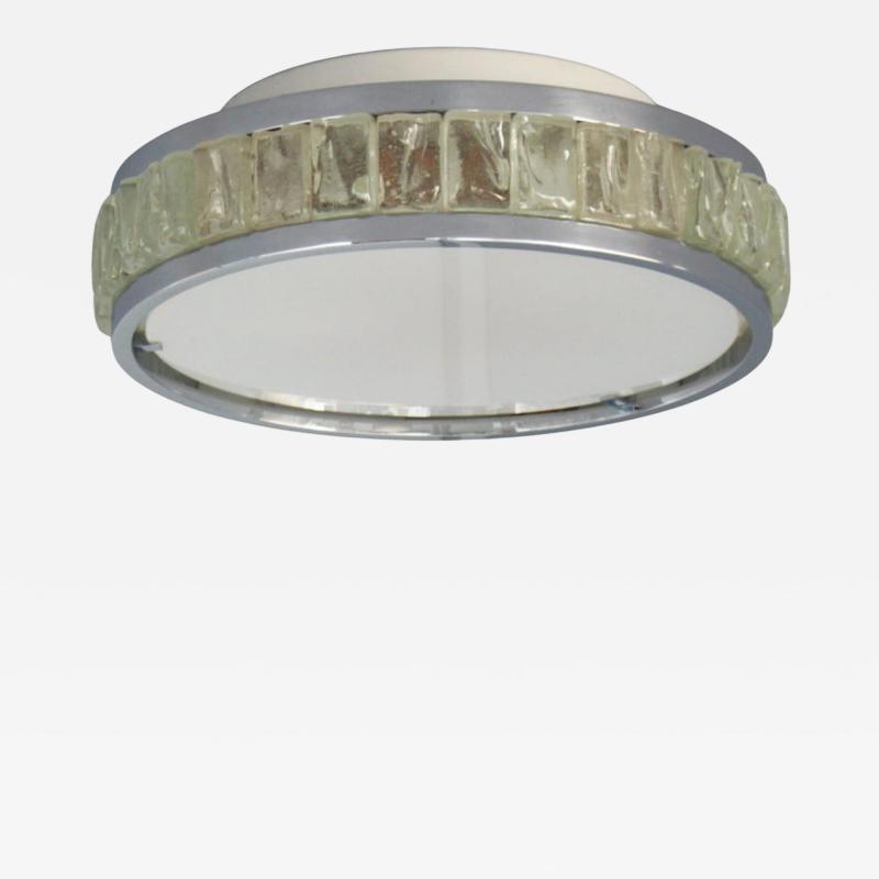 Jean Perzel Fine French 1970s Chrome and Glass Queens Necklace Ceiling Light by Perzel