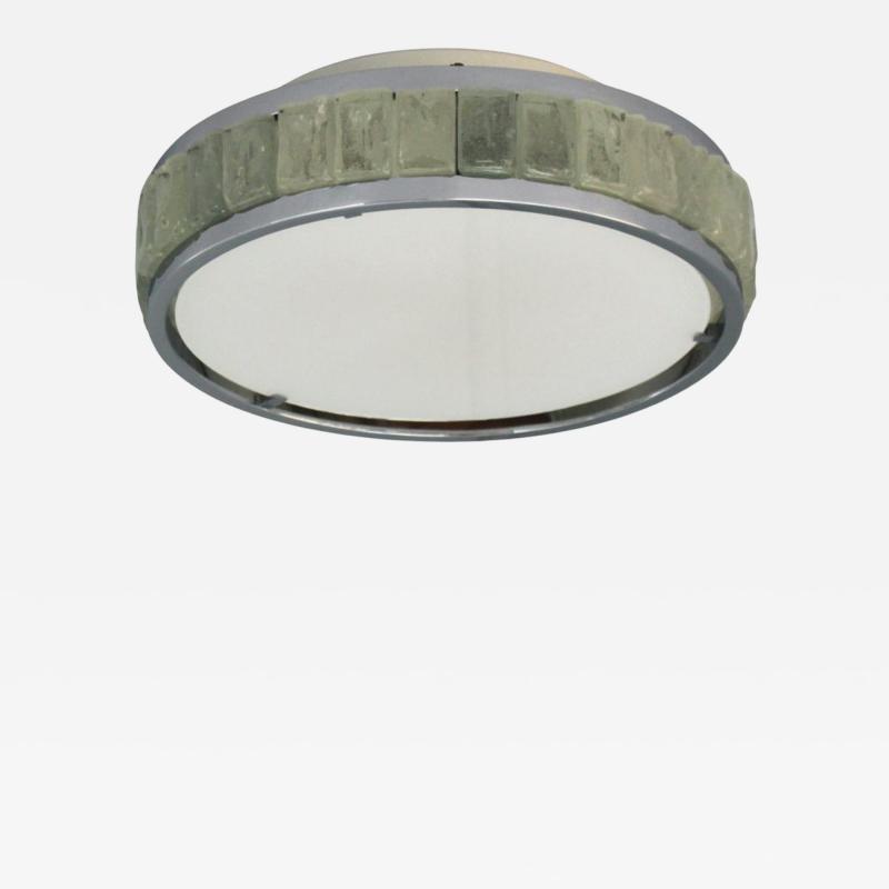 Jean Perzel Fine French 1970s Chrome and Glass Queens Necklace Ceiling Light by Perzel