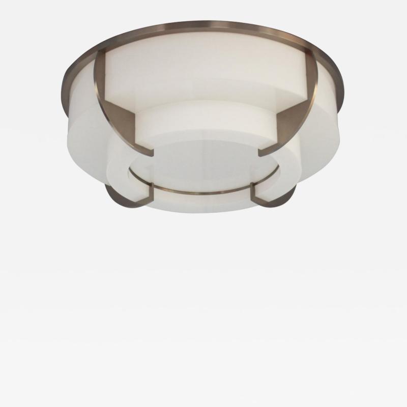 Jean Perzel Fine French Art Deco Two Tiered Flush Mount by Jean Perzel