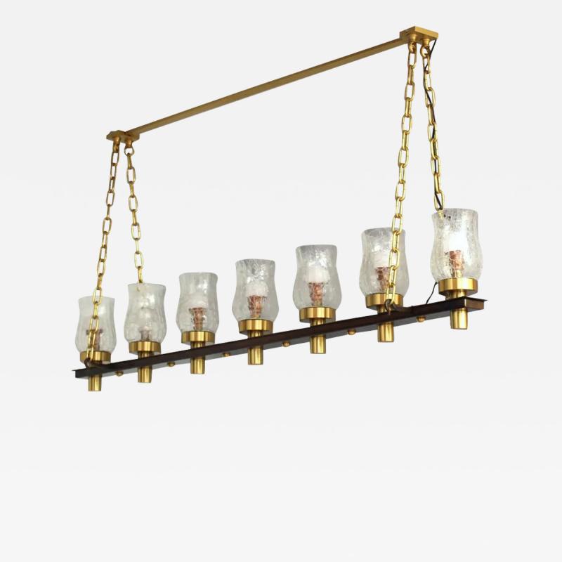 Jean Perzel Fine French Midcentury 7 Linear Lights Chandelier by Perzel