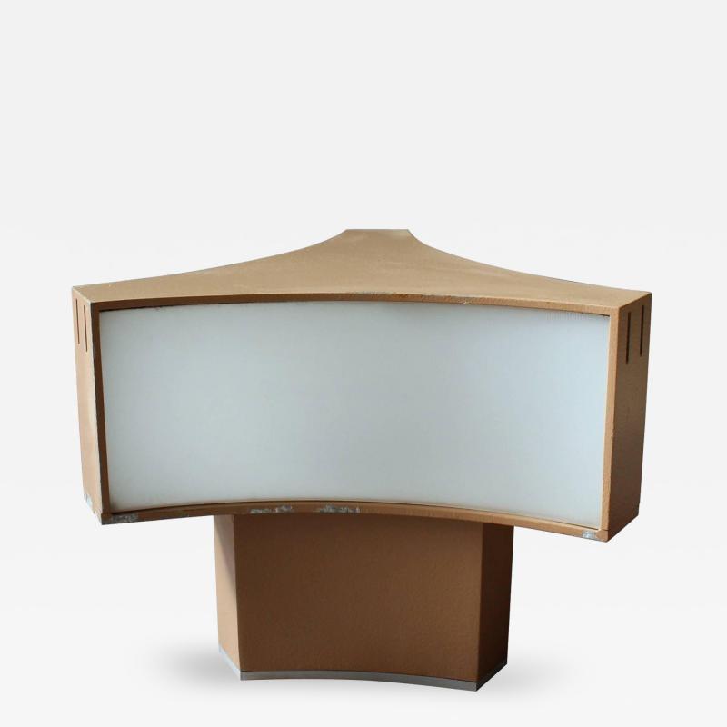 Jean Perzel French Painted Metal and Lucite Triangular Shape Table Lamp by Perzel