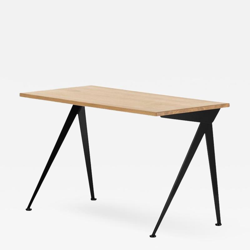 Jean Prouv Jean Prouv Compas Direction Desk in Natural Oak and Black Metal for Vitra