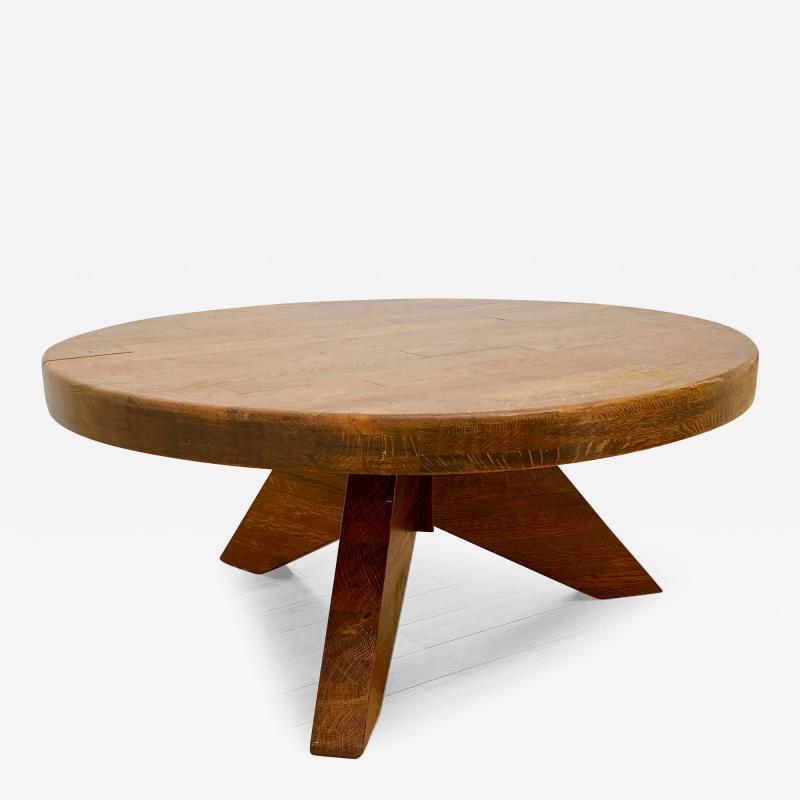 Jean Prouv Jean Prouve inspired tripod sturdy solid oak coffee table
