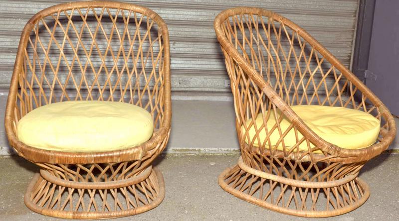 Jean Royère - Jean Royère Documented Genuine Riviera Rattan Chairs From ...