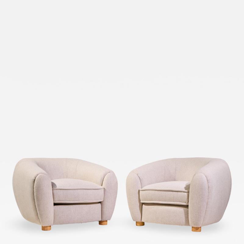 Jean Roy re Jean Roy re Style Mid Century Polar Bear Lounge Chairs Pair