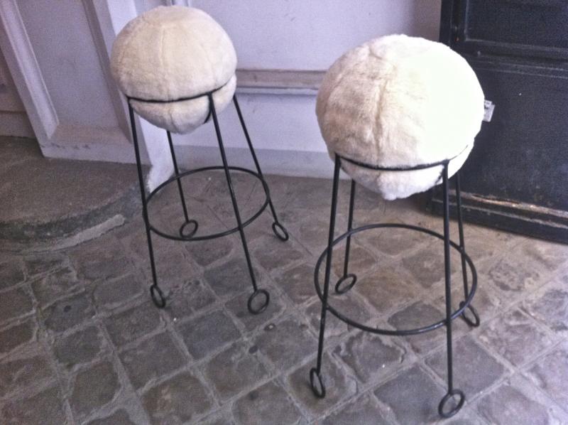 Jean Royère Jean Royère are documented set of 4 model 'yoyo' bar stools