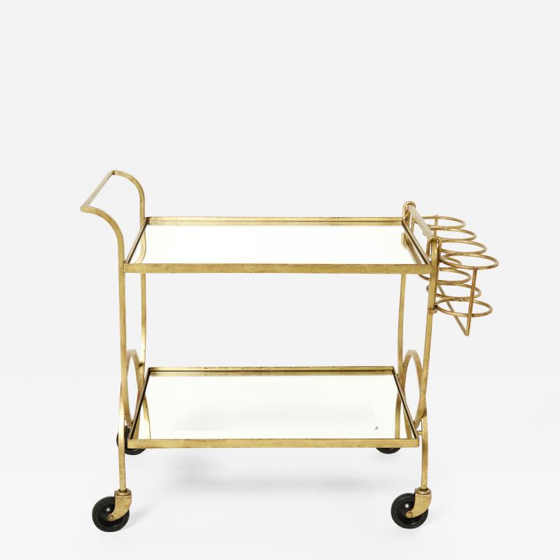 Jean Roy re Jean Roy re serving trolley gilded metal mirrored glass 1950