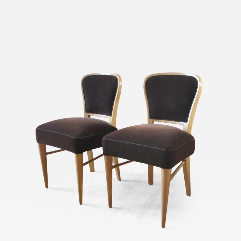 Jean Roy re Jean Royere Documented Pair of Chairs model Restaurant Drouant 