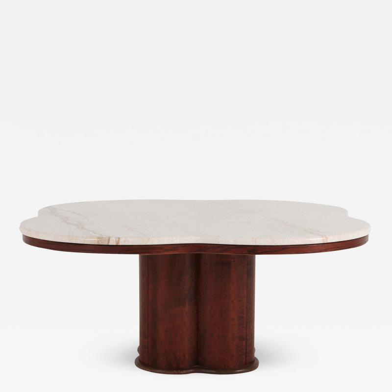 Jean Roy re Jean Royere Style Travertine Coffee Table 1950s