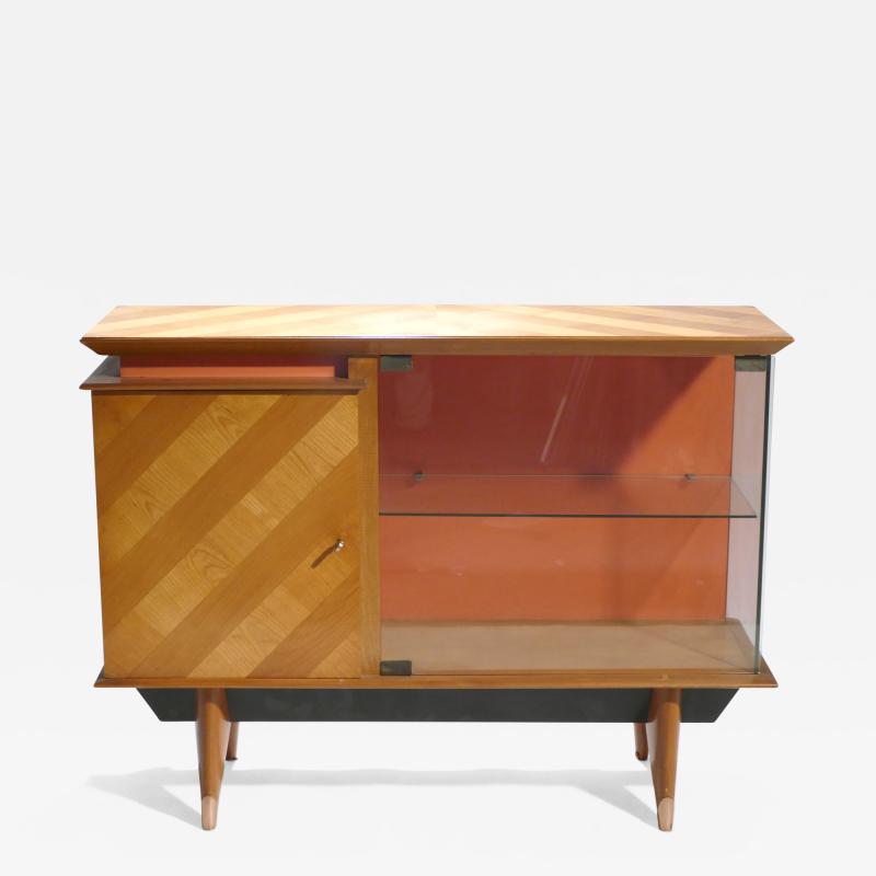 Jean Roy re Mid century french modernist cabinet vaisselier 1950s