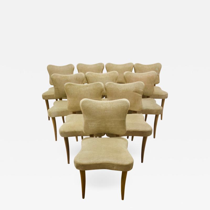 Jean Roy re Set of 10 Dining Chairs Attributed to Jean Royere