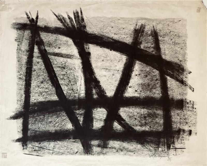 Jean Signovert Jean Signovert French 1919 1981 Untitled charcoal 1951