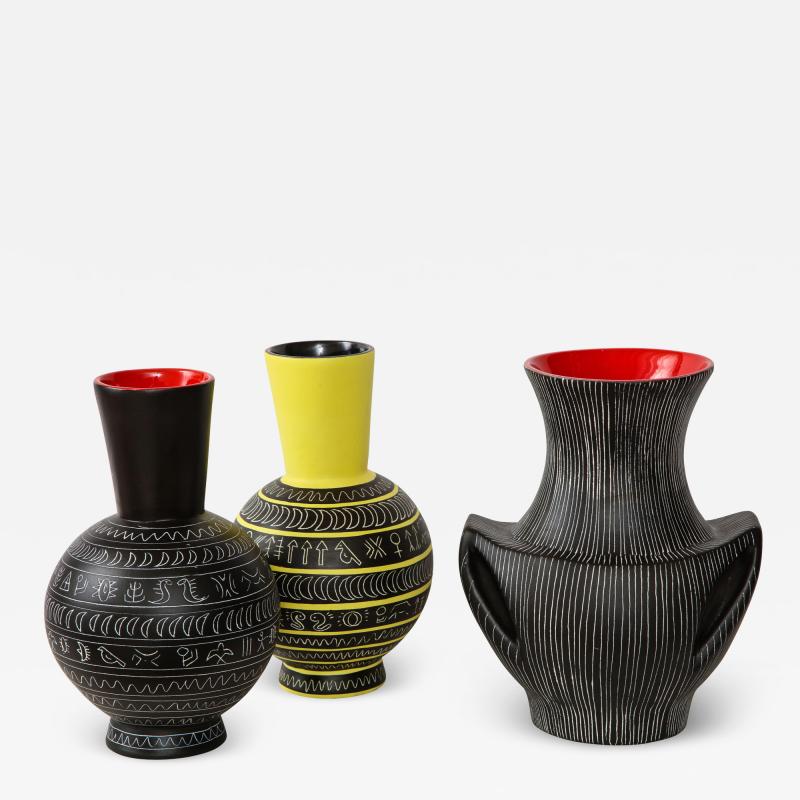 Jean de Lespinasse SET OF THREE VASES BY JEAN DE LESPINASSE