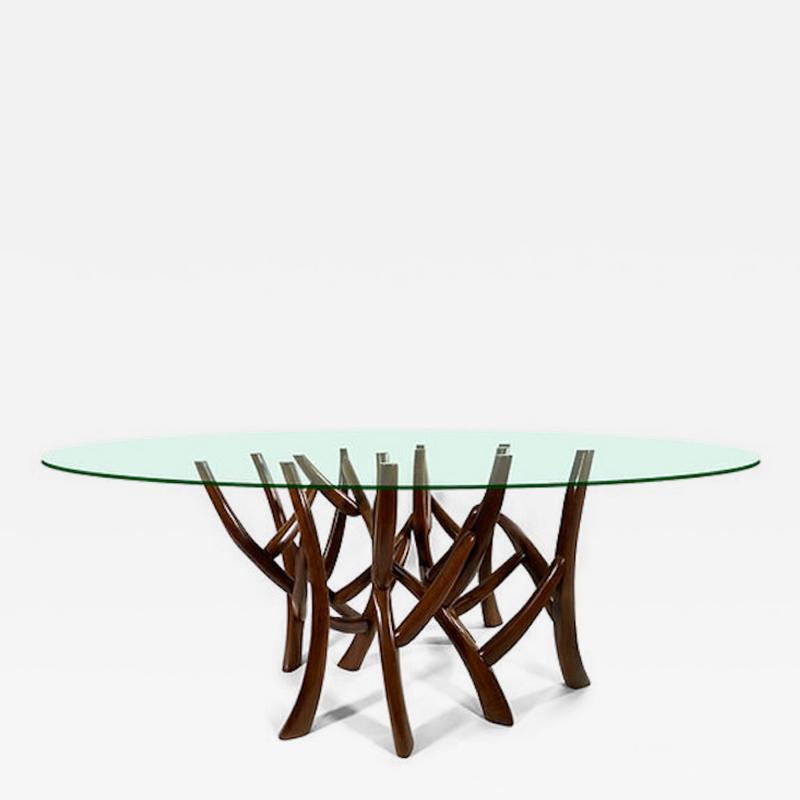Jeffrey Greene American Modern Freeform Walnut Dining Center Table Jeffrey Greene