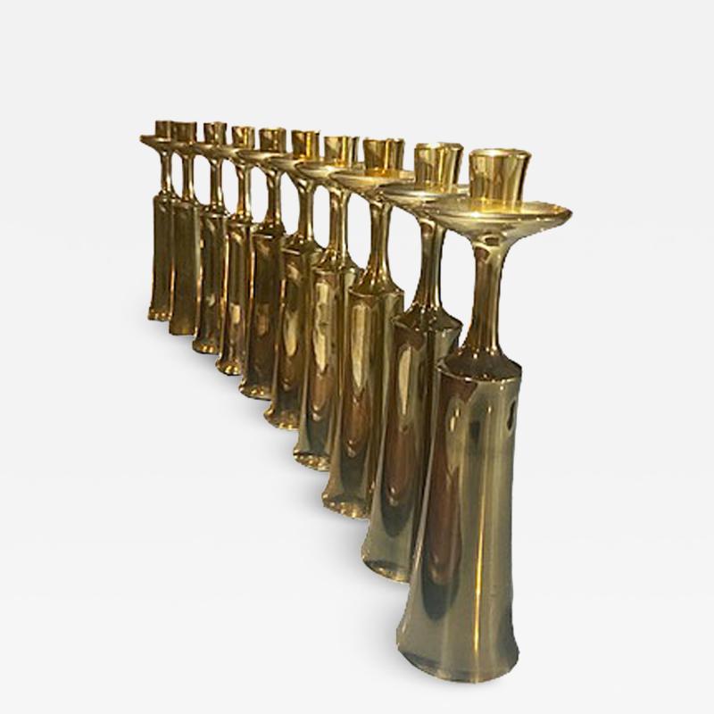 Jens Quistgaard Jens Quistg rd Set of 10 brass candle holders vases signed