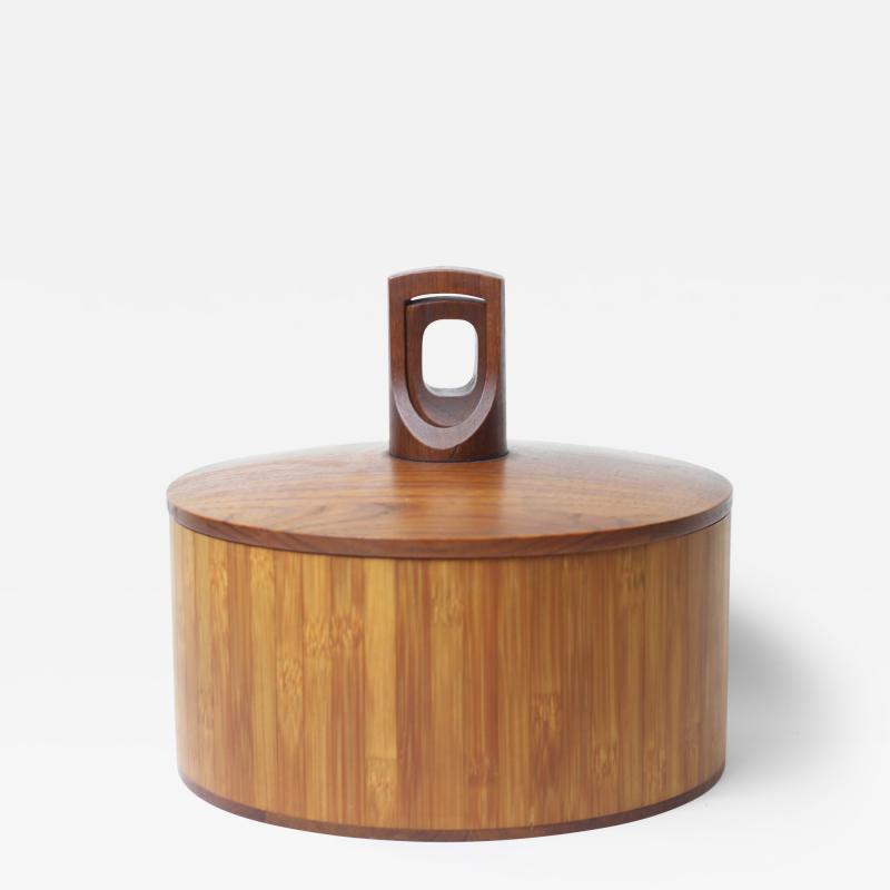 Jens Quistgaard Jens Quistgaard Scandinavian Modern Bamboo and Teak Ice Bucket 1960 Denmark