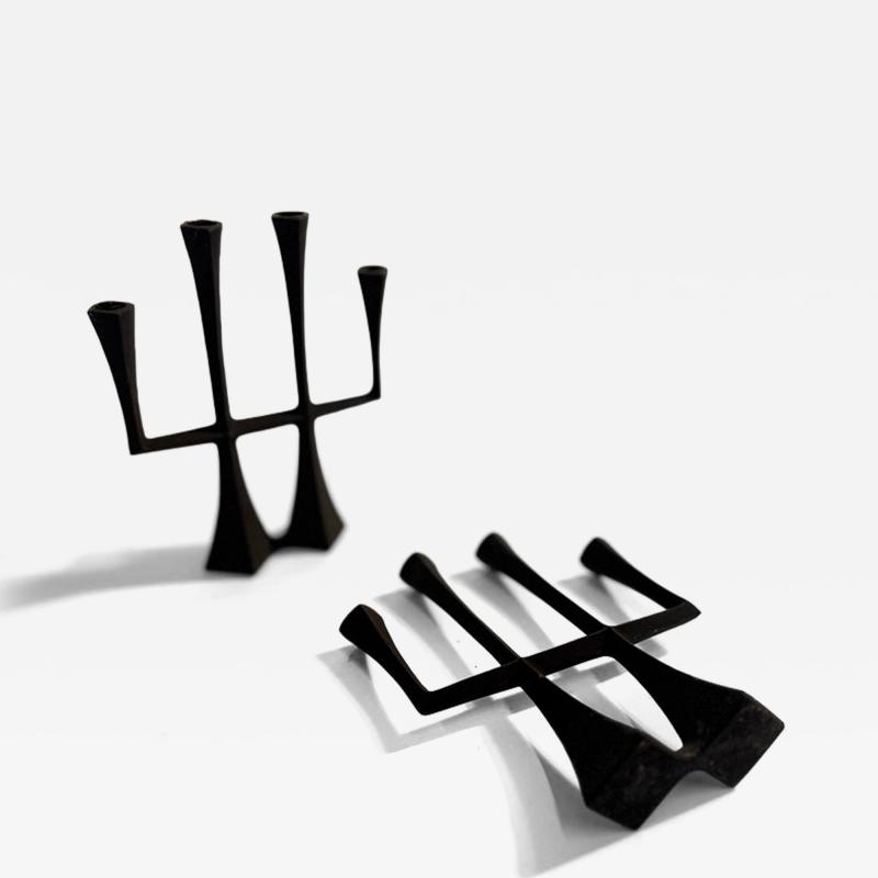 Jens Quistgaard Pair of Jens Quistgaard Iron Candlesticks or Candleabra