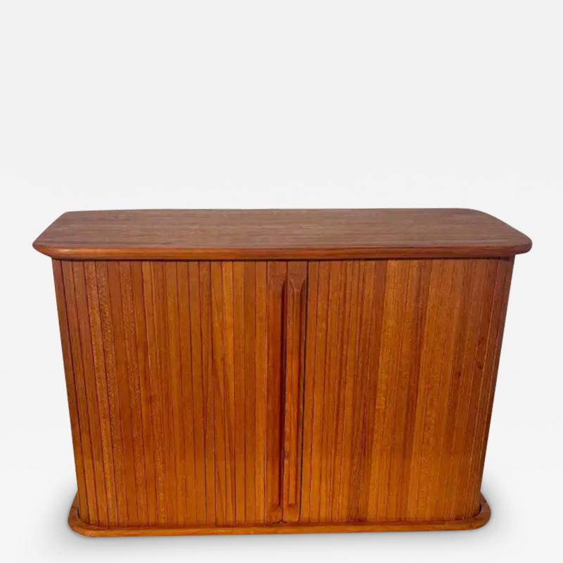Jens Quistgaard Vintage Fantastic Teak Tambour Wall Unit With Shelf