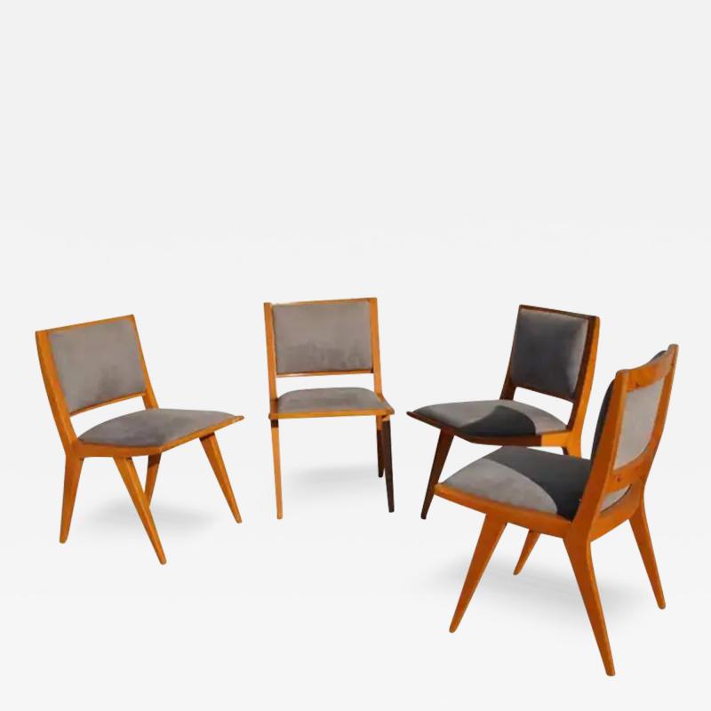 Jens Risom Four Restored Jens Risom Dining Side Chairs