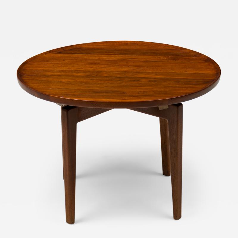 Jens Risom Jens Risom Danish Mid Century Circular Wooden Lazy Susan End Side Table