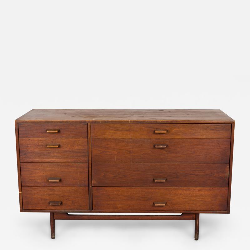 Jens Risom Jens Risom Danish Mid Century Walnut 8 Drawer Dresser Writing Desk
