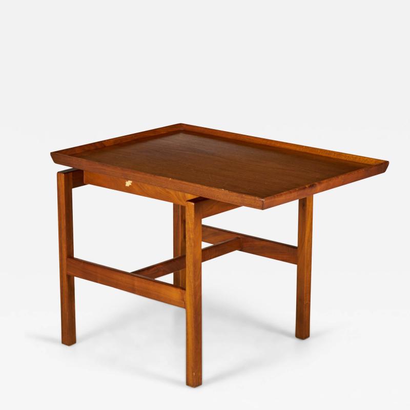 Jens Risom Jens Risom Danish Mid Century Walnut Cantilever End Side Table